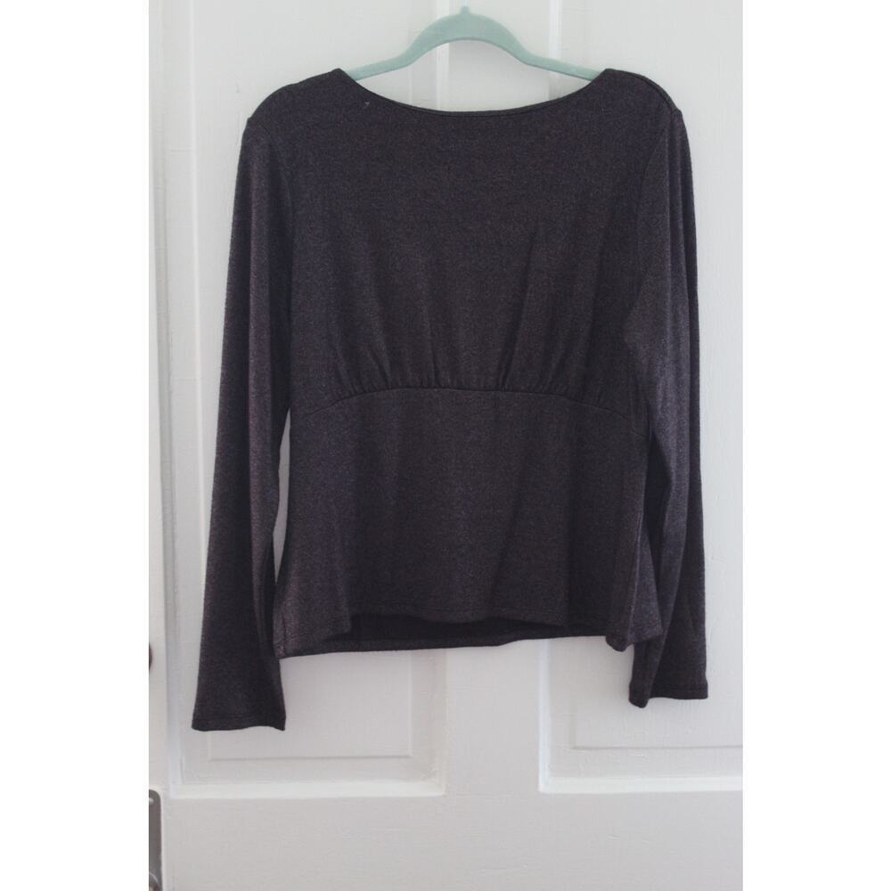 Banana Republic Shimmer Knit Lurex Top Purple Sparkle Back Cut Out Women's Large